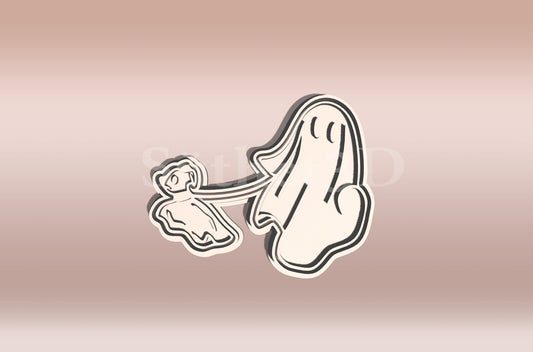 Szellem Kutyát Sétáltat Sütikiszúró - Halloween - Süthet3d