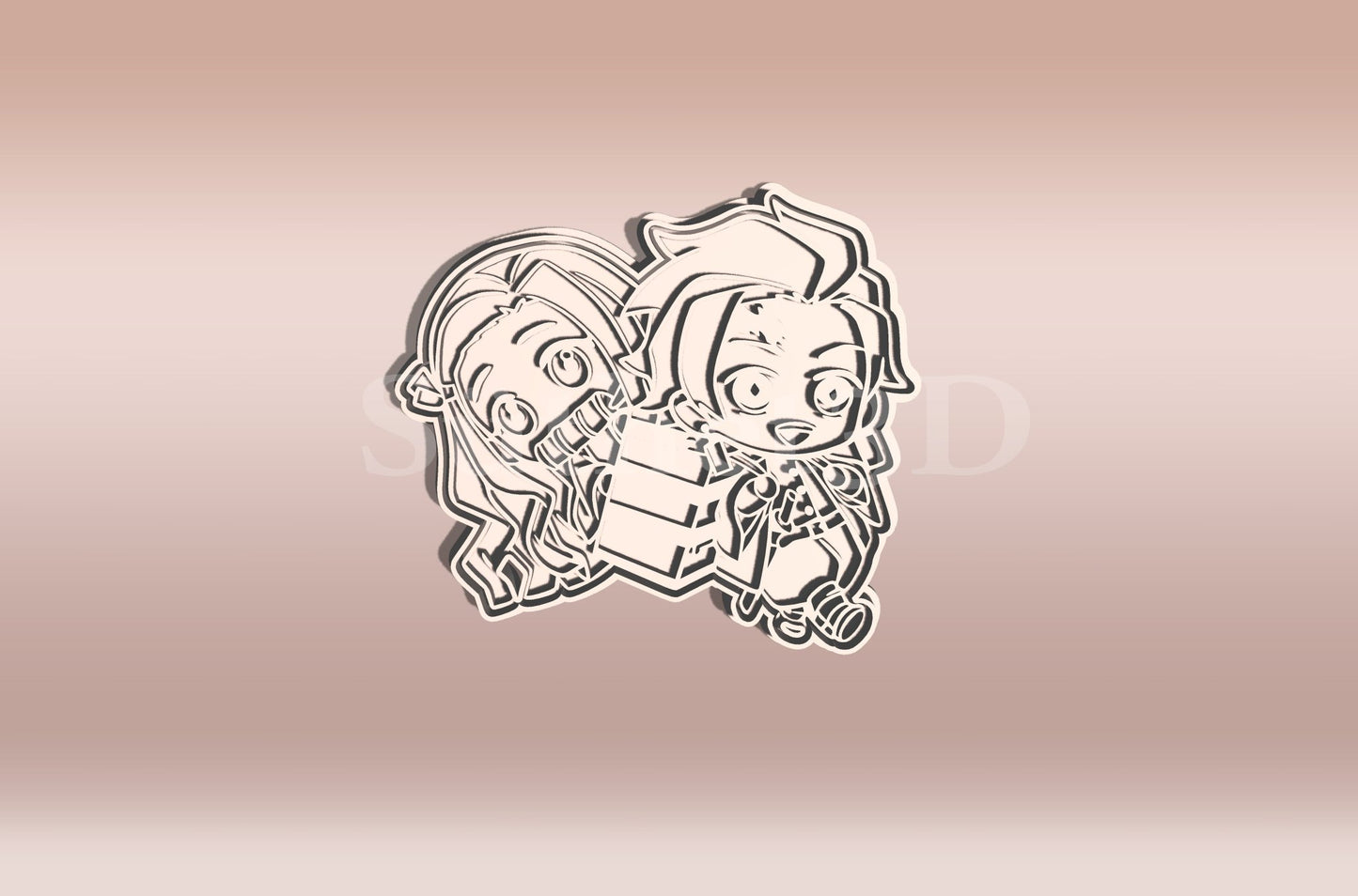 Tanjiro és Nezuko Chibi Demon Slayer Sütikiszúró - Süthet3d