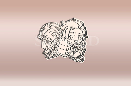 Tanjiro és Nezuko Chibi Demon Slayer Sütikiszúró - Süthet3d