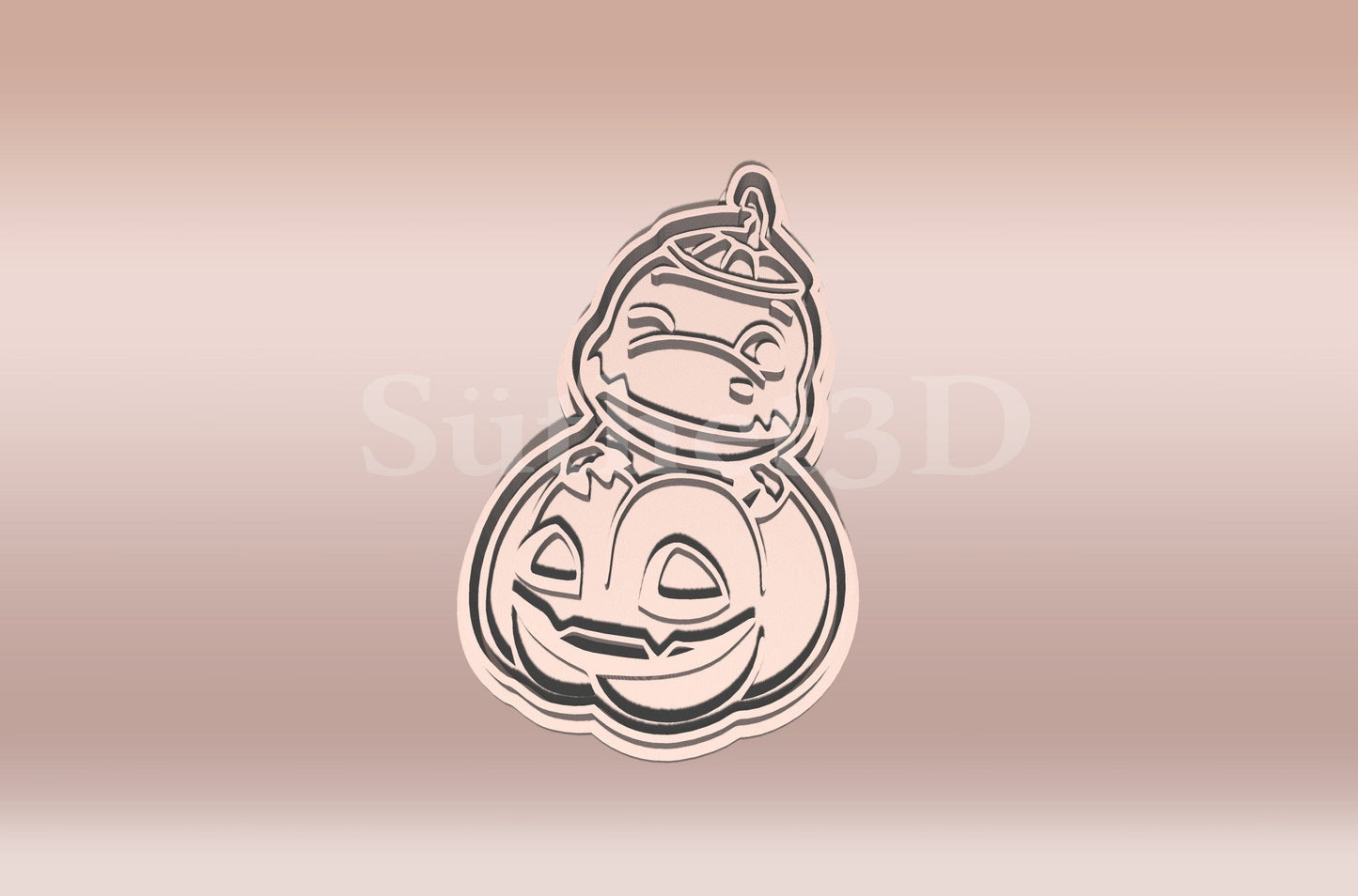 Tökben Ülő Dínó Halloween Sütikiszúró #2 - Süthet3d
