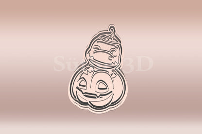 Tökben Ülő Dínó Halloween Sütikiszúró #2 - Süthet3d