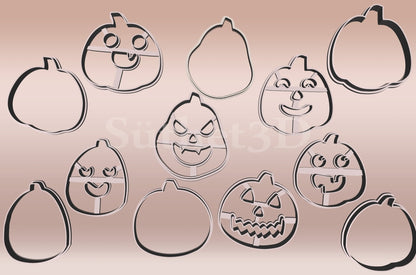 Töklámpás Halloween Linzer Sütikiszúró Szett #2 (6 darabos) - Süthet3d