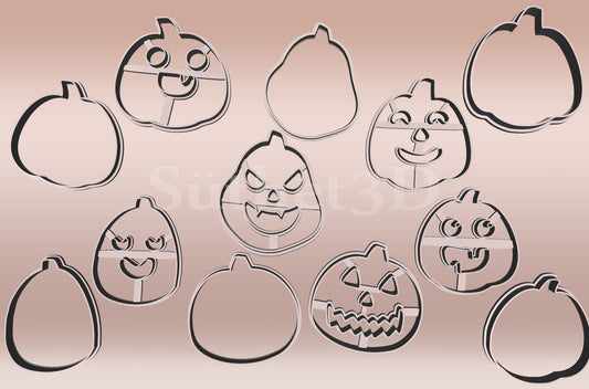 Töklámpás Halloween Linzer Sütikiszúró Szett #2 (6 darabos) - Süthet3d