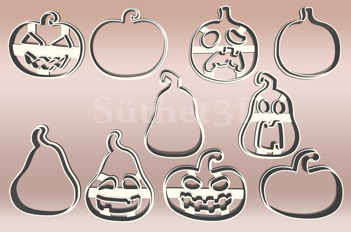 Töklámpás Halloween Linzer Sütikiszúró Szett (5 részes) - Süthet3d