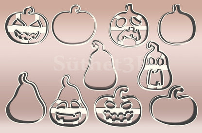 Töklámpás Halloween Linzer Sütikiszúró Szett (5 részes) - Süthet3d