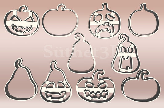 Töklámpás Halloween Linzer Sütikiszúró Szett (5 részes) - Süthet3d